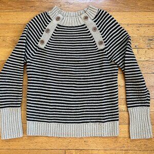 Jcrew Striped Button Neck Sweater, Size XS